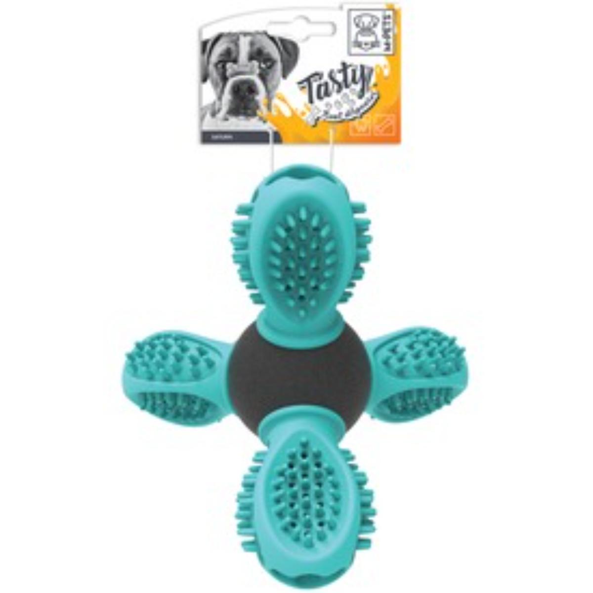 M-PETS Saturn, jucărie interactivă câini, eliberare recompense, dentiție, cauciuc M-PETS Saturn, jucărie interactivă câini S-L, eliberare recompense, dentiție, cauciuc, albastru, 14cm - poza 2