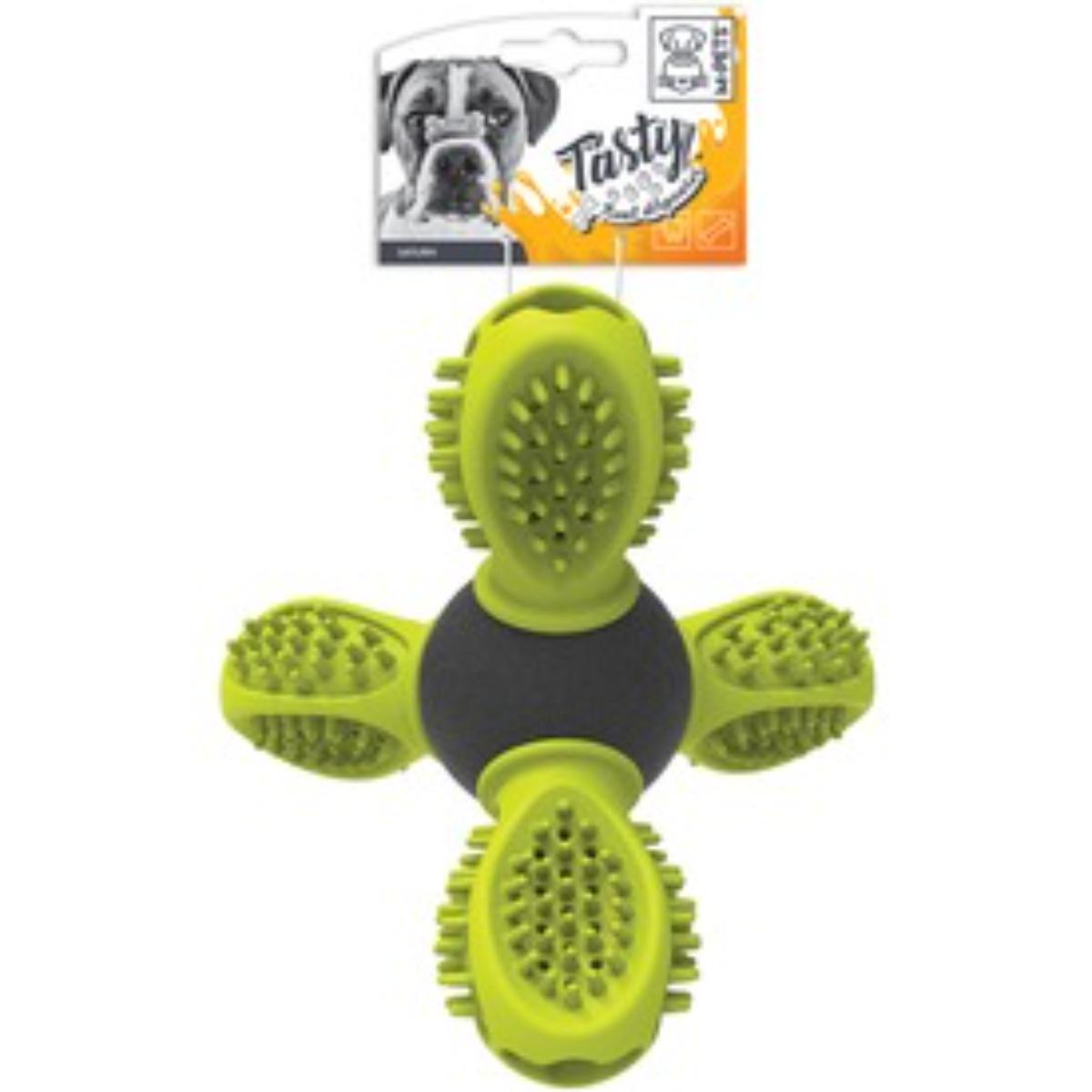 M-PETS Saturn, jucărie interactivă câini, eliberare recompense, dentiție, cauciuc M-PETS Saturn, jucărie interactivă câini S-L, eliberare recompense, dentiție, cauciuc, verde, 14cm - poza 1