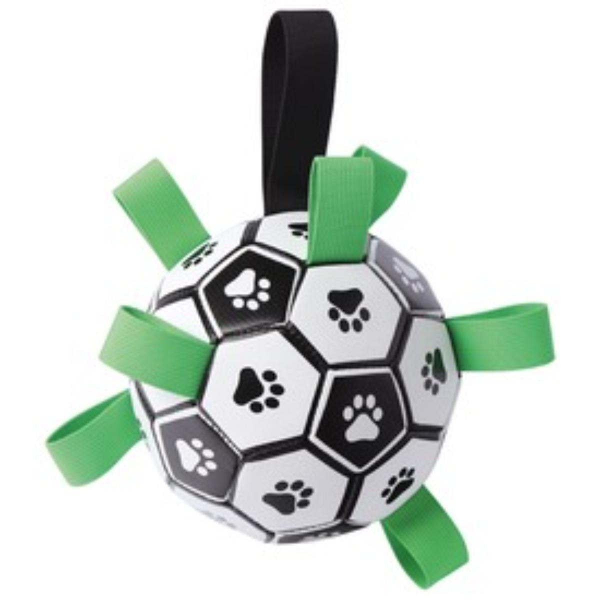 M-PETS Soccer, jucărie minge câini M-XL, activități fizice, plutitoare, cauciuc, alb și negru, ⌀15cm - poza 1