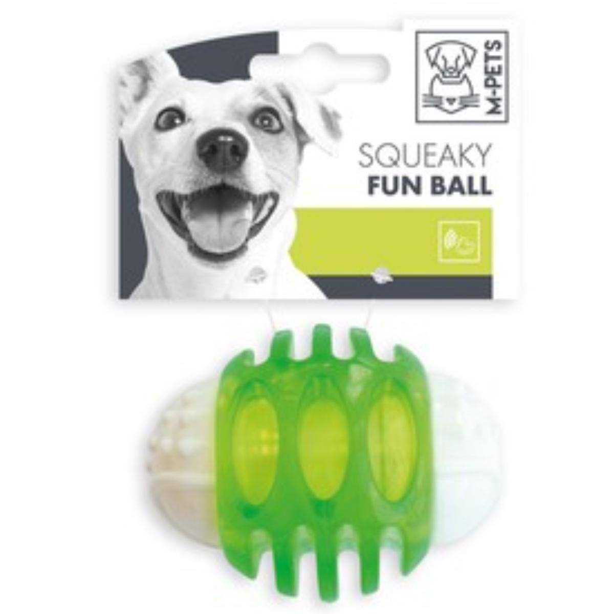 M-PETS Squeaky Fun Ball, jucărie minge câini S-M, dentiție, cauciuc, verde, ⌀6.7cm - poza 2