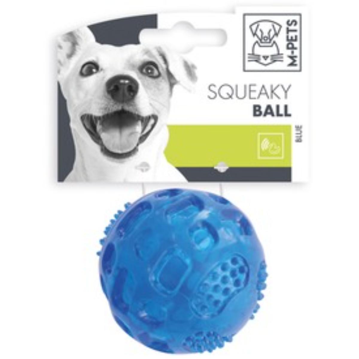 M-PETS Squeaky, jucărie minge câini, dentiție, cauciuc M-PETS Squeaky, jucărie minge câini S, dentiție, cauciuc, albastru, ⌀6.3cm - poza 1
