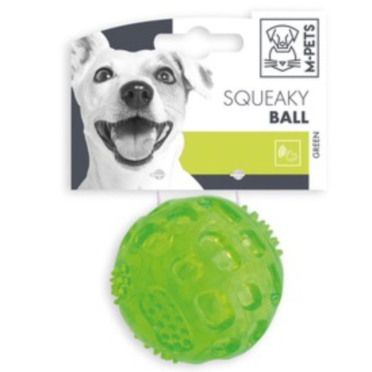 M-PETS Squeaky, jucărie minge câini, dentiție, cauciuc M-PETS Squeaky, jucărie minge câini S, dentiție, cauciuc, verde, ⌀6.3cm - poza 1