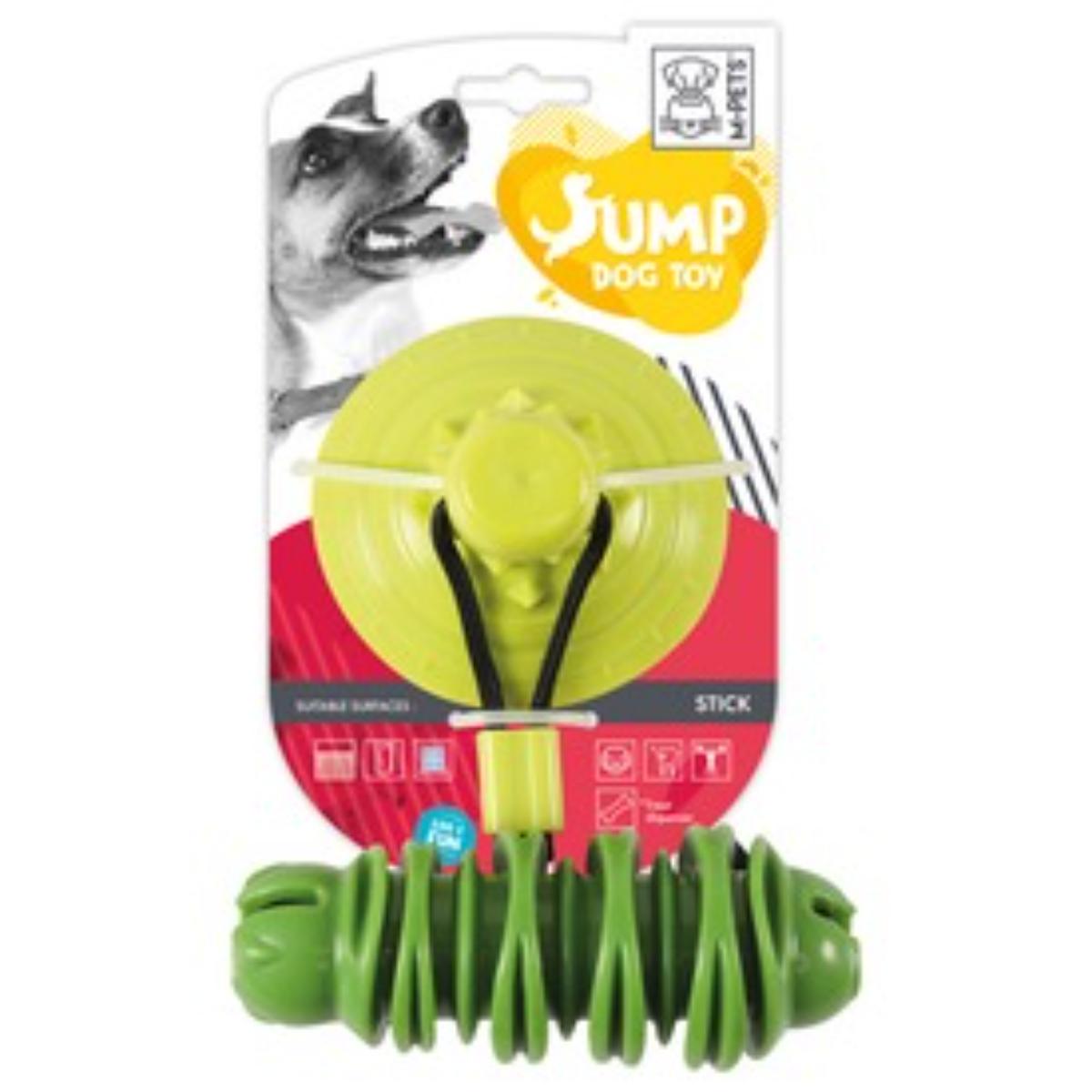 M-PETS Stick, jucărie interactivă câini XS-M, jucării agățate, dentiție, poliester, verde 16x6cm - poza 1