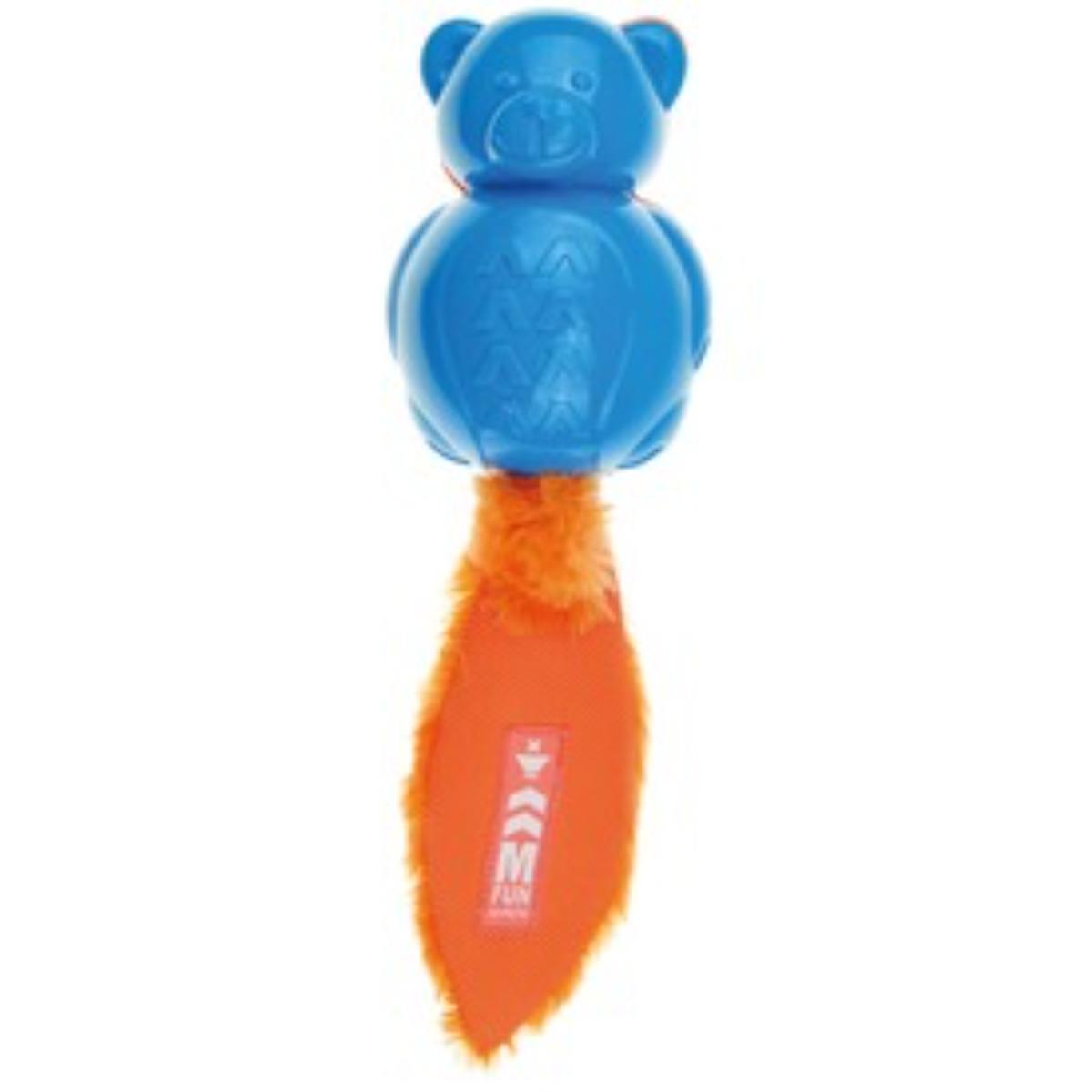 M-PETS Teddy On/Off, jucărie interactivă câini, cu sunet, cauciuc M-PETS Teddy On/Off, jucărie interactivă câini S-M, cu sunet, cauciuc, albastru și portocaliu, 30x8.5x9.2cm - poza 1