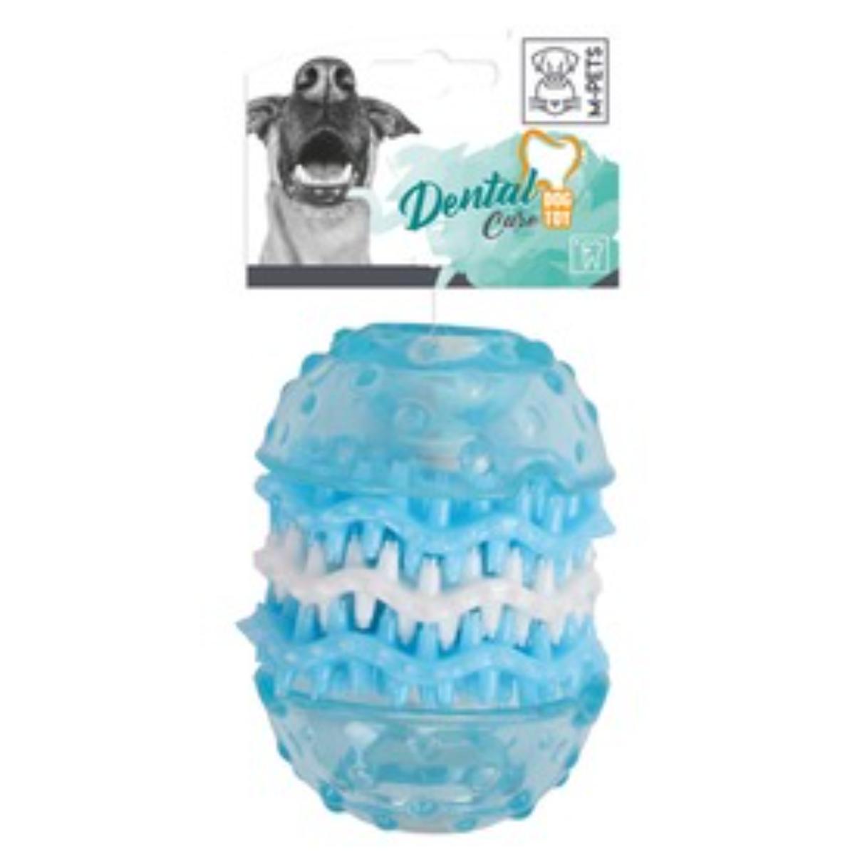 M-PETS Washy, jucărie de ros câini, dentiție, cauciuc M-PETS Washy, jucărie de ros câini M-L, dentiție, cauciuc, albastru și alb, 10.5x8cm - poza 1