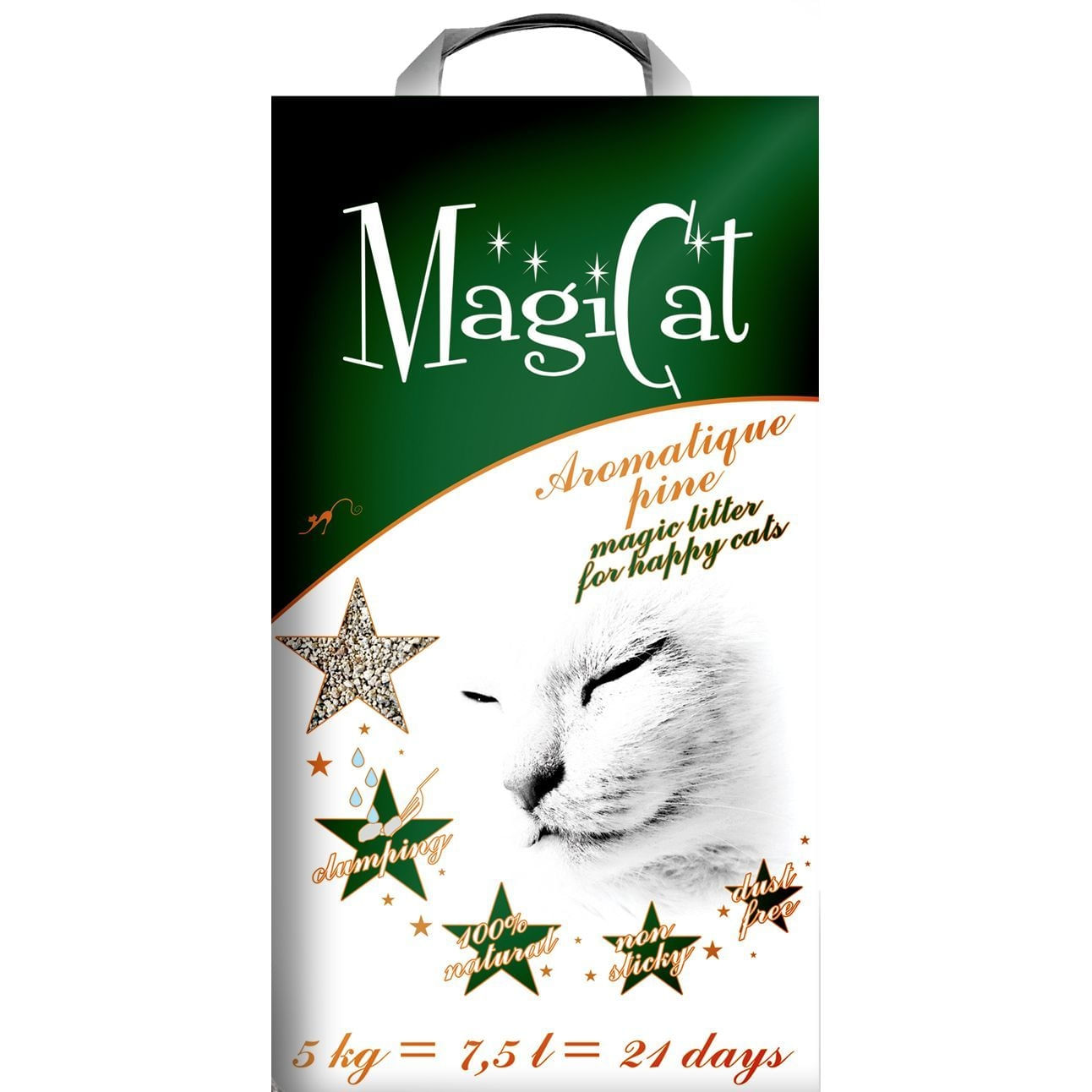 MAGICAT, Pin, așternut igienic pisici, granule, bentonită, aglomerant, neutralizare mirosuri, 5kg - poza 2
