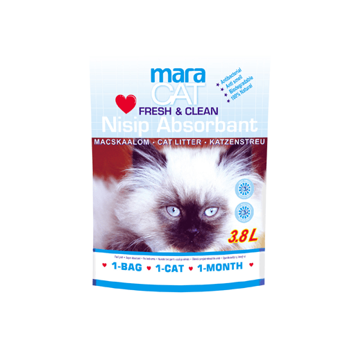 MARACAT, Fresh, așternut igienic pisici, granule, silicat, neaglomerant, neutralizare mirosuri, 3.8l - poza 2