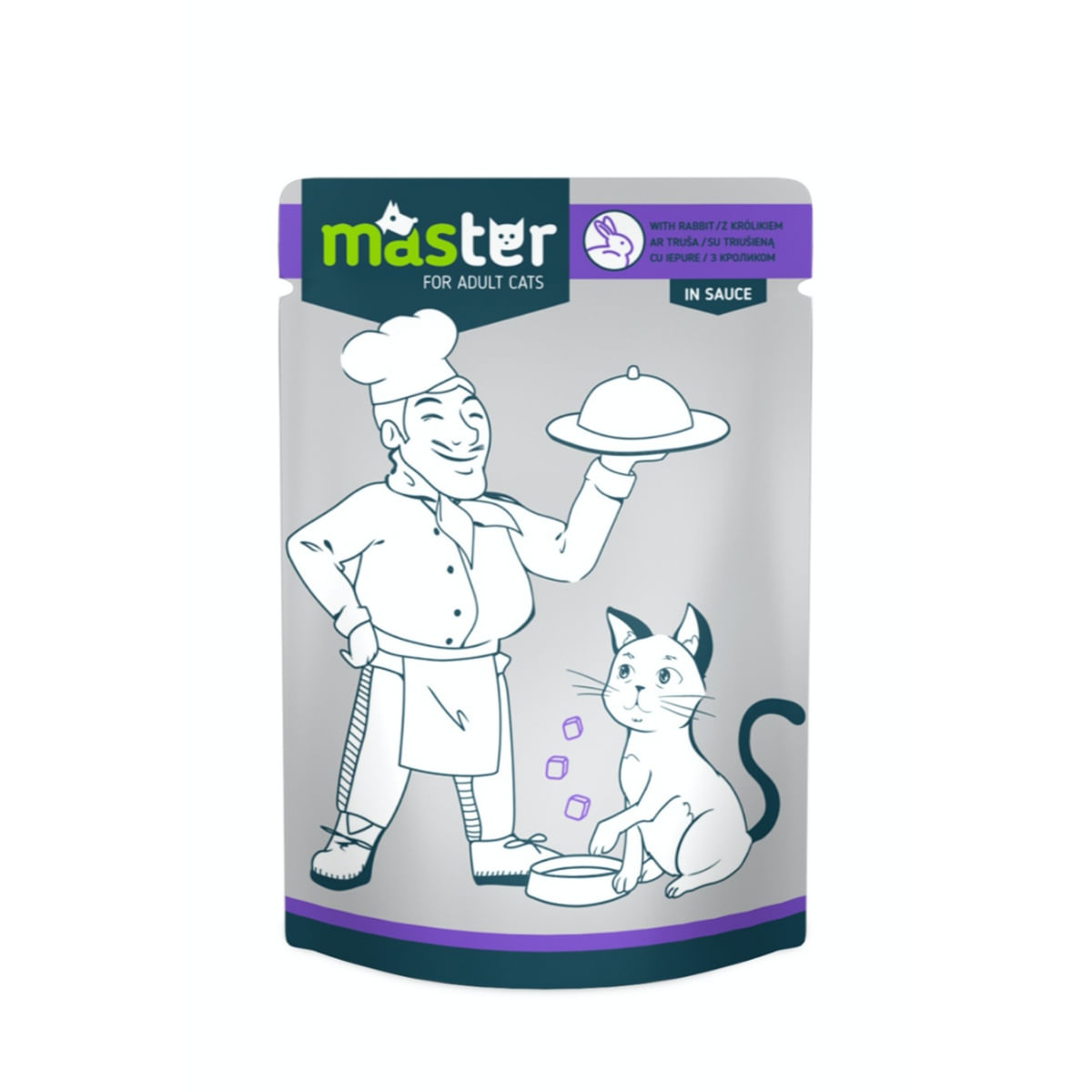 MASTER, Iepure, plic hrană umedă pisici, (în sos), 80g - poza 2