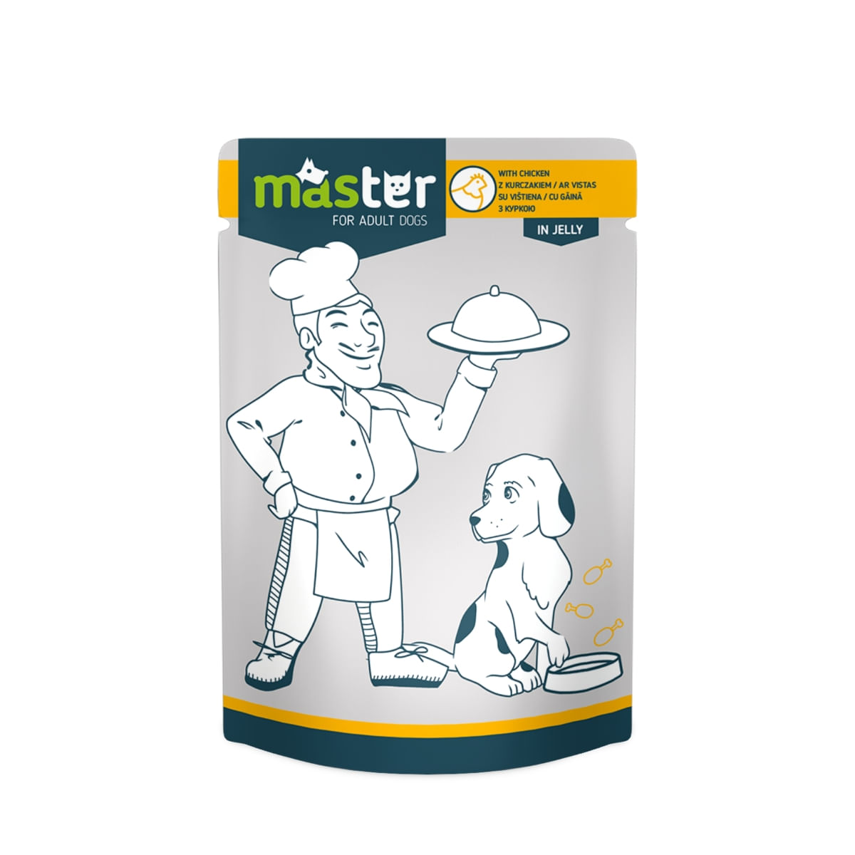 MASTER, XS-S, Pui, plic hrană umedă câini, (în aspic), 80g - poza 2