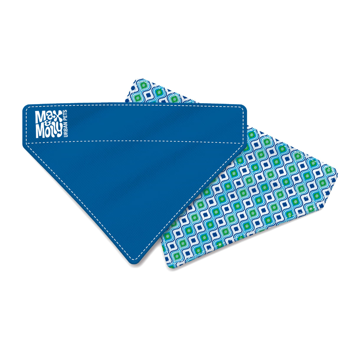 MAX & MOLLY Bandana Retro Blue, accesoriu bandană câini, poliester, bleu, M-L(22,5 x 17 x 4.5cm) - poza 2