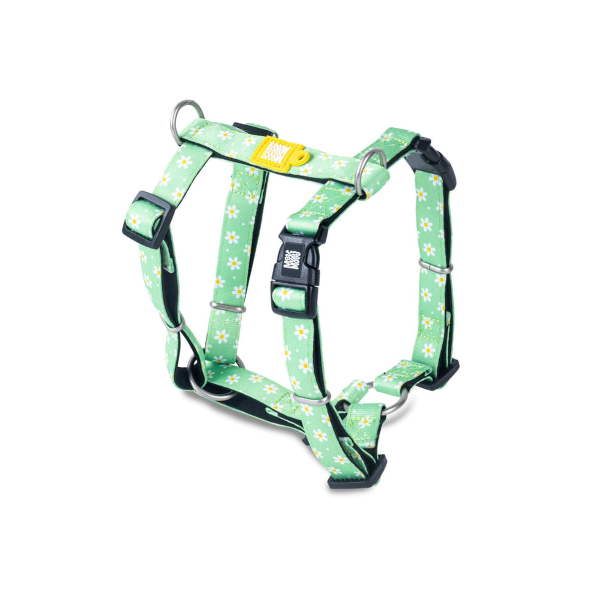 MAX & MOLLY Margarite, ham prindere dublă(piept&spate) câini, poliester, verde, cataramă trident, M(59-72 x 2cm) - poza 1