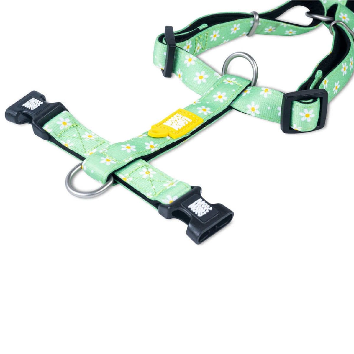 MAX & MOLLY Margarite, ham prindere dublă(piept&spate) câini, poliester, verde, cataramă trident, M(59-72 x 2cm) - poza 3