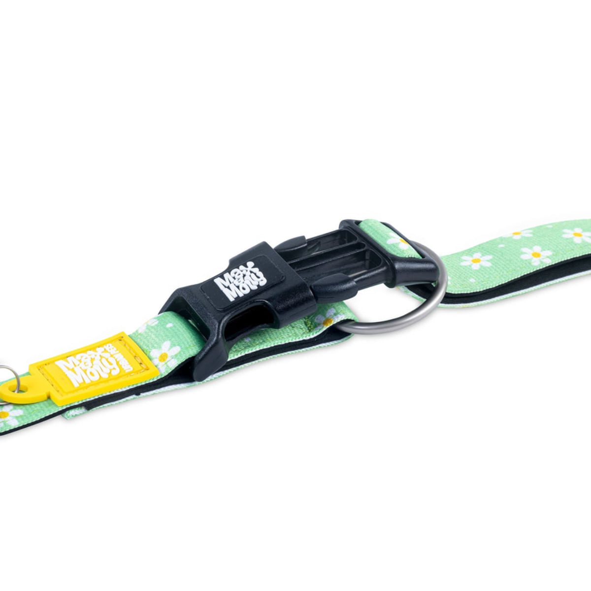 MAX & MOLLY Smart ID Margarite, zgardă câini, ajustabilă, poliester, verde, cataramă trident, M(34-55 x 2cm) - poza 4