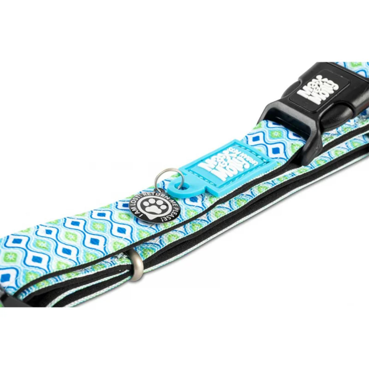 MAX & MOLLY Smart ID Retro Blue, zgardă câini, ajustabilă, poliester, bleu, cataramă trident, S(28-45 x 1.5cm) - poza 3