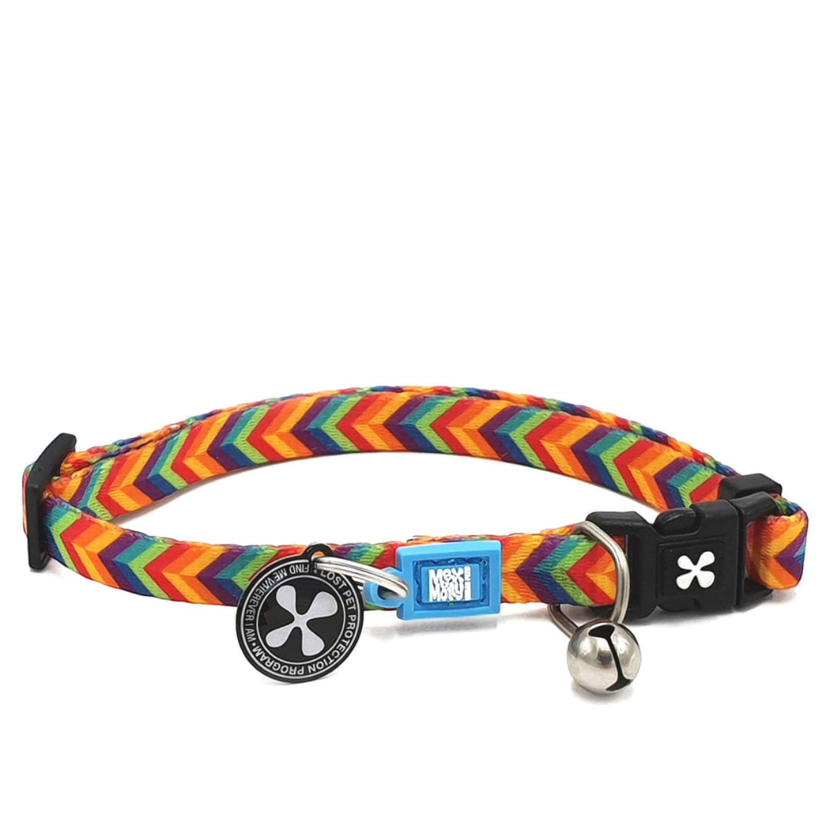 MAX & MOLLY Smart ID Summertime, zgardă pisici, ajustabilă, poliester, portocaliu, cataramă trident, 22-35 x 1cm - poza 2