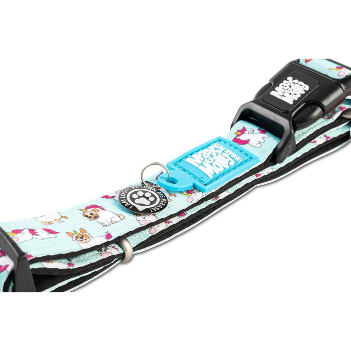 MAX & MOLLY Smart ID Unicorn, zgardă câini, ajustabilă, poliester, bleu, cataramă trident, S(28-45 x 1.5cm) - poza 3