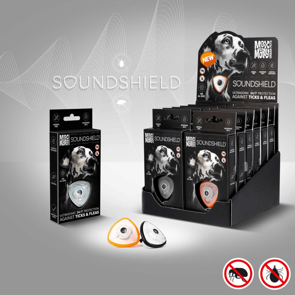 MAX & MOLLY Soundshield Ultrasonic Technology Ticks & Fleas, accesoriu antiparazitar câini, dispozitiv ultrasunete repelent MAX & MOLLY Soundshield Ultrasonic Technology Ticks & Fleas, accesoriu antiparazitar câini, XS-XL, dispozitiv ultras - poza 4