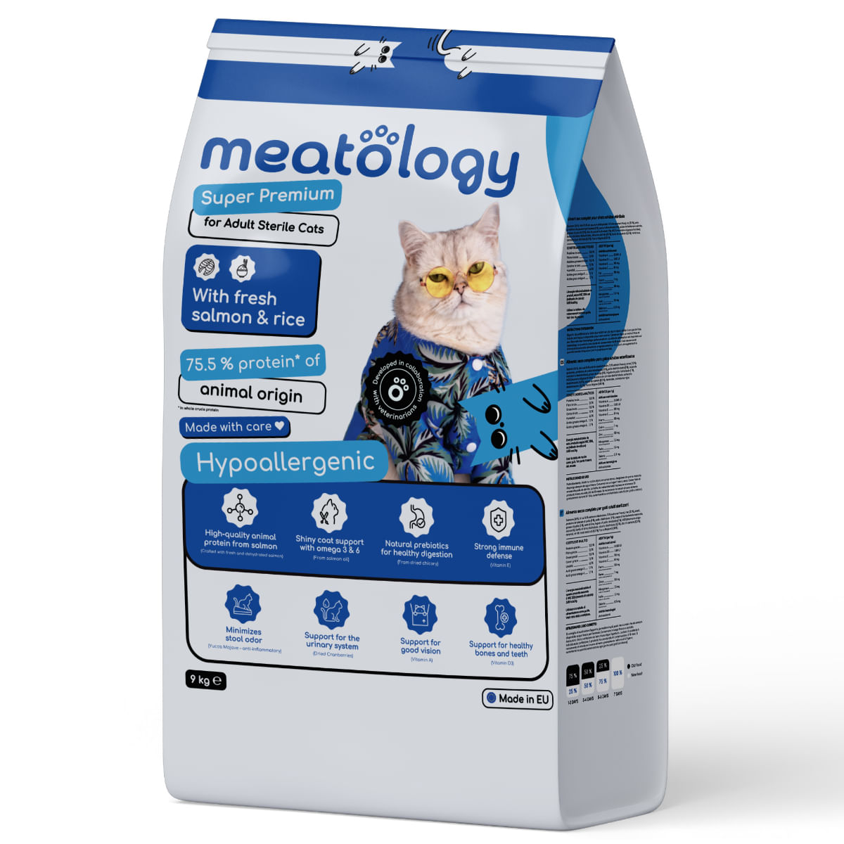 MEATOLOGY Adult Sterile Cats, Somon și Orez, hrană uscată pisici sterilizate, 9kg - poza 2