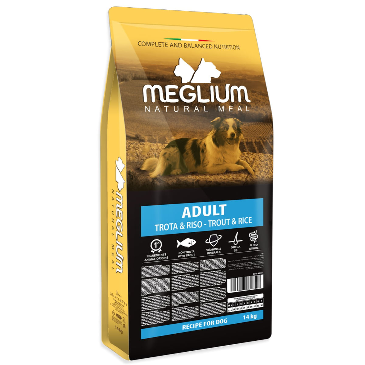 MEGLIUM Sensible, S-XL, Pește și Orez, hrană uscată câini, sistem digestiv, 14kg - poza 2