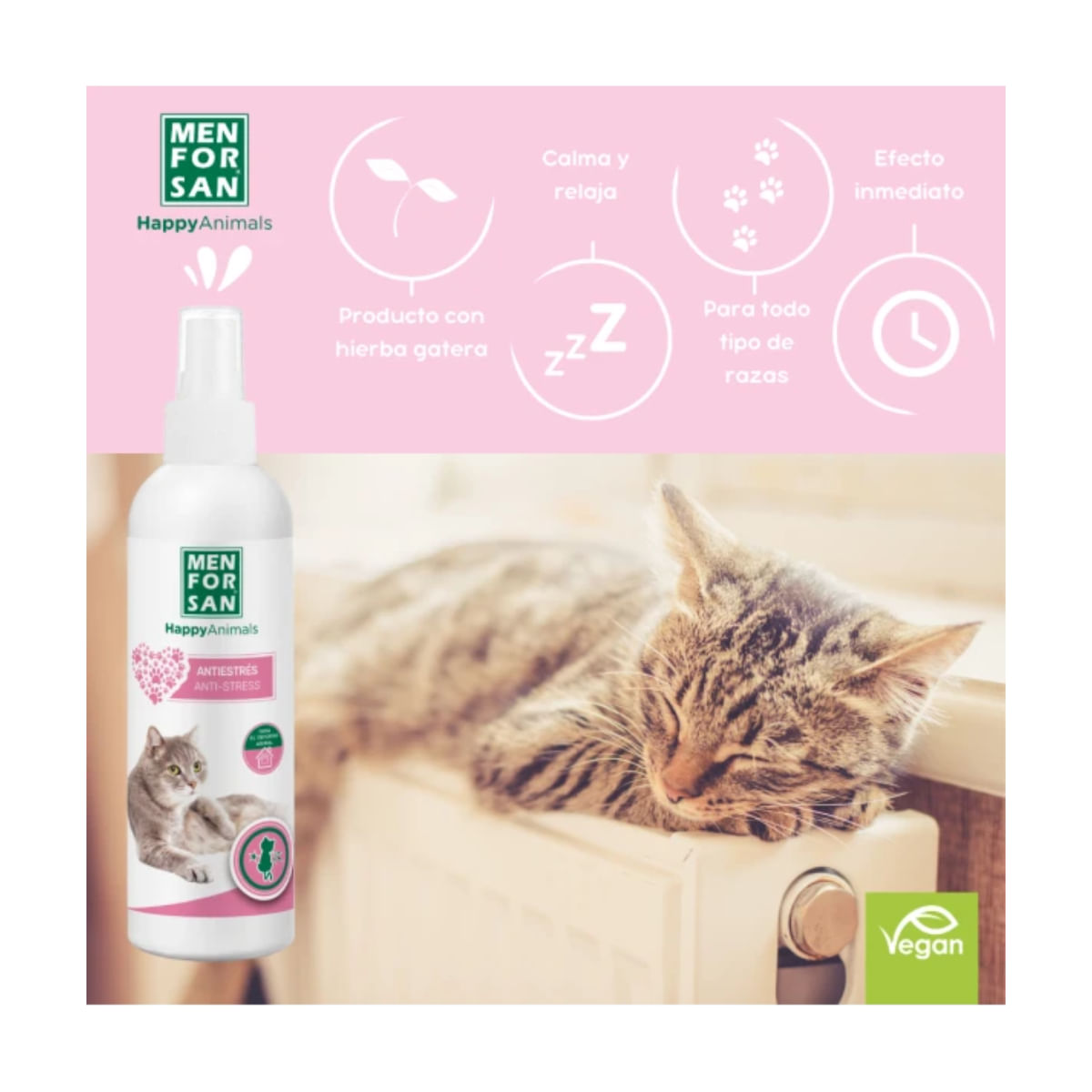 MENFORSAN Anti- Stress Cat Ambiental, supliment sistem nervos & calmante pisici, spray MENFORSAN Anti- Stress Cat Ambiental, supliment sistem nervos & calmante pisici, flacon, 125ml spray - poza 3