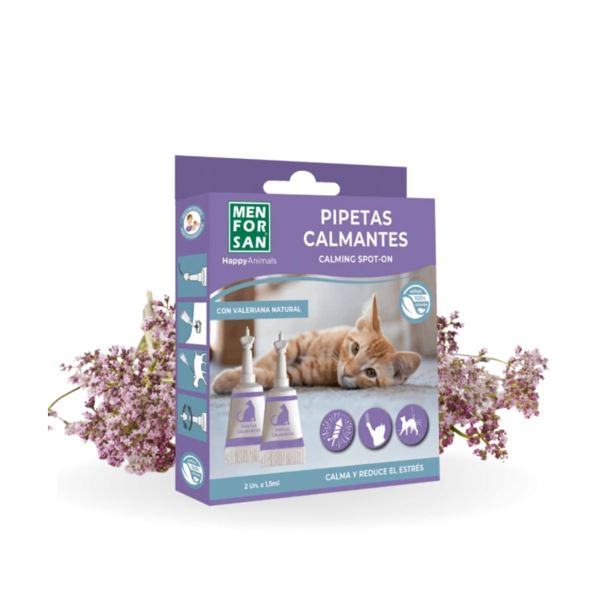 MENFORSAN Calming Spot-on, supliment sistem nervos & calmante pisici, pipete MENFORSAN Calming Spot-on, supliment sistem nervos & calmante pisici, blister, 2buc pipete - poza 2
