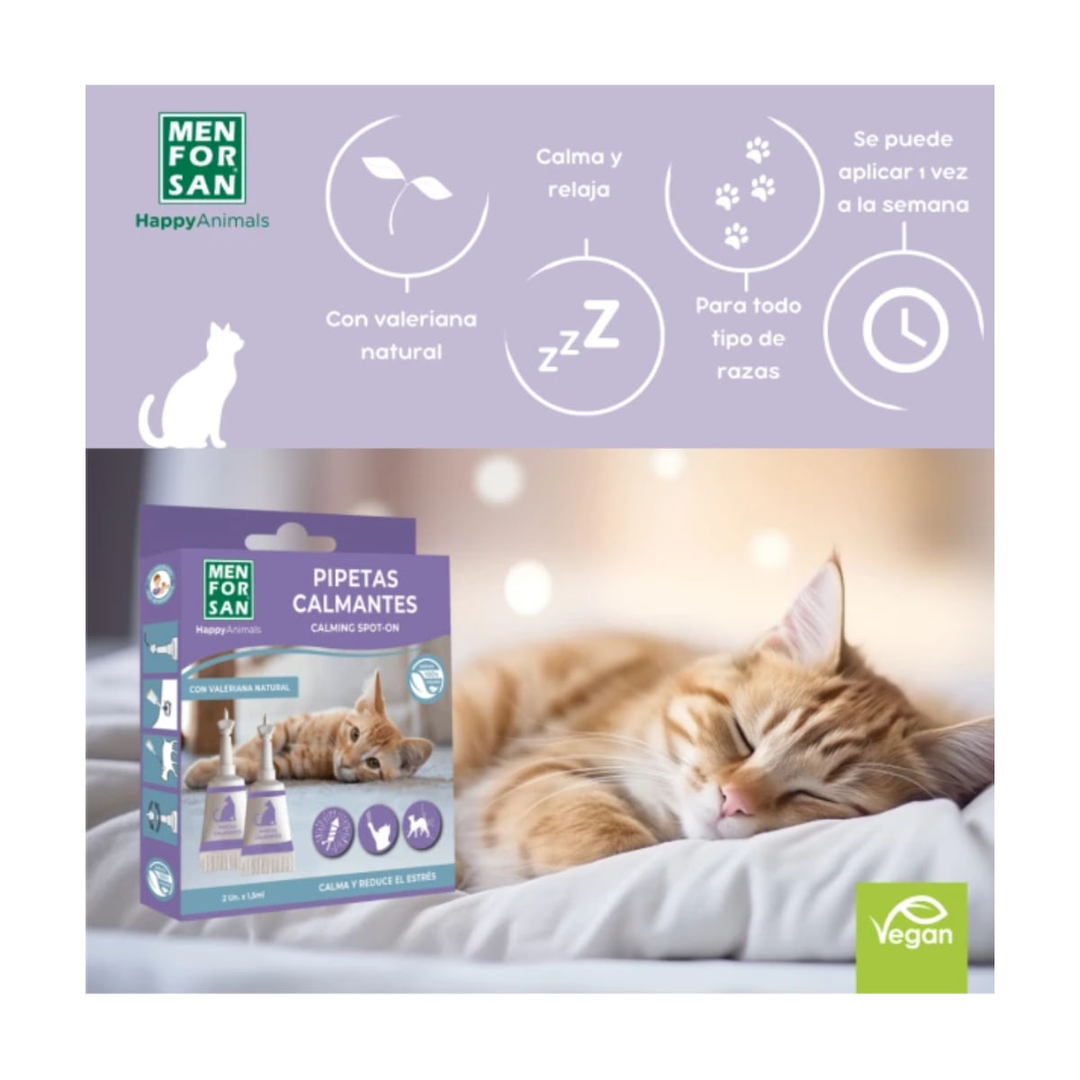 MENFORSAN Calming Spot-on, supliment sistem nervos & calmante pisici, pipete MENFORSAN Calming Spot-on, supliment sistem nervos & calmante pisici, blister, 2buc pipete - poza 3