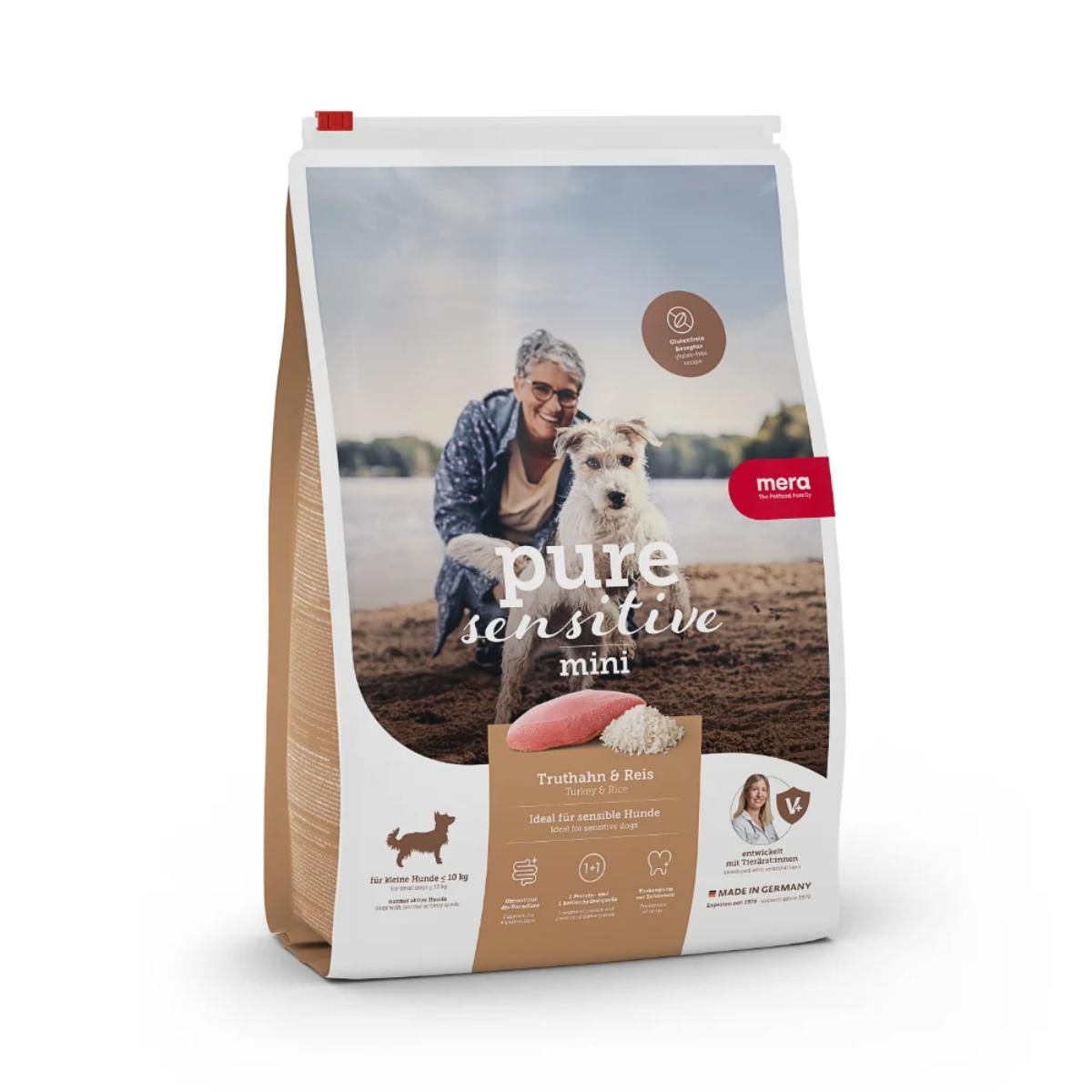 MERA Pure Sensitive, XS-S, Curcan și Orez, hrană uscată câini, alergii, 4kg - poza 1