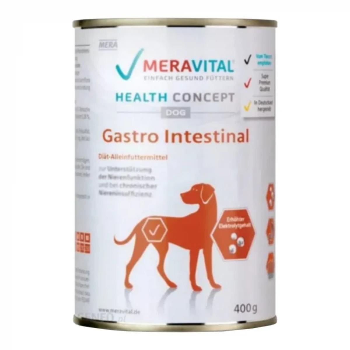 MERA Vital Gastro Intestinal, XS-XL, Pui, dietă veterinară, conservă hrană umedă fără cereale câini, sistem digestiv, (pate), 400g - poza 1