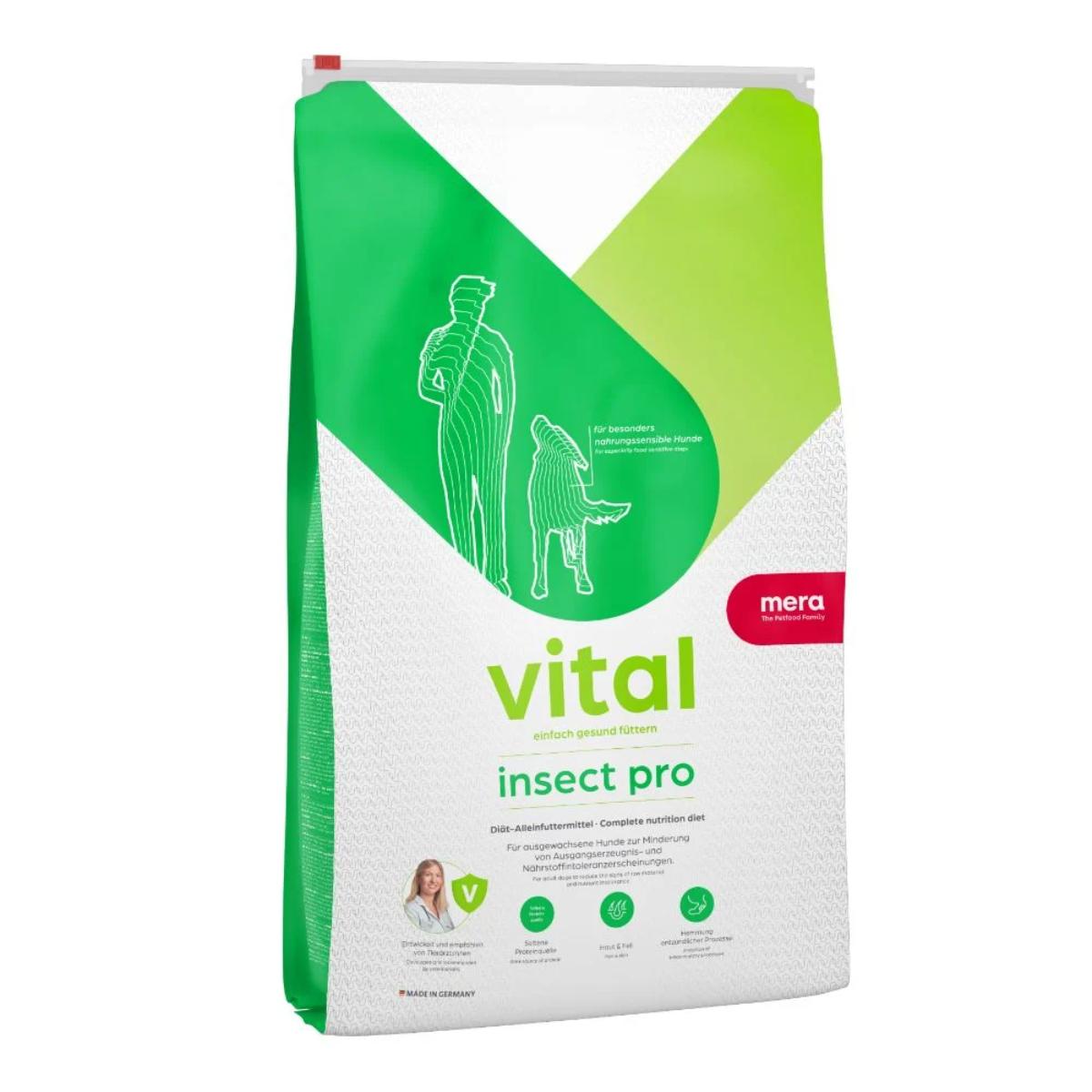MERA Vital Insect Pro, XS-XL, Insecte, dietă veterinară, hrană uscată fără cereale câini, alergii, 3kg - poza 2