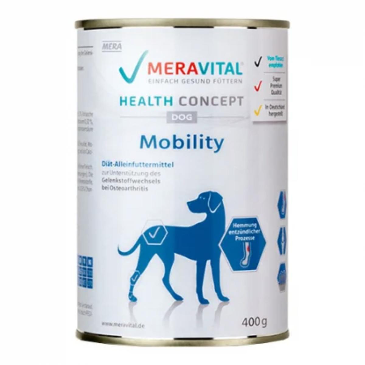 MERA Vital Mobility, XS-XL, Vită și Pui, dietă veterinară, conservă hrană umedă fără cereale câini, sistem articular, (pate), 400g - poza 2
