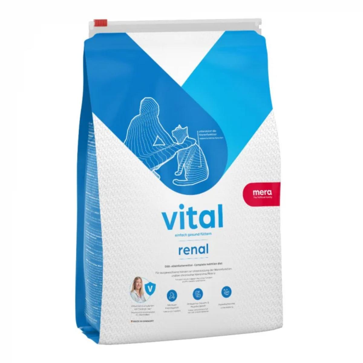 MERA Vital Renal, Pasăre, dietă veterinară, hrană uscată pisici, sistem renal, 750g - poza 1