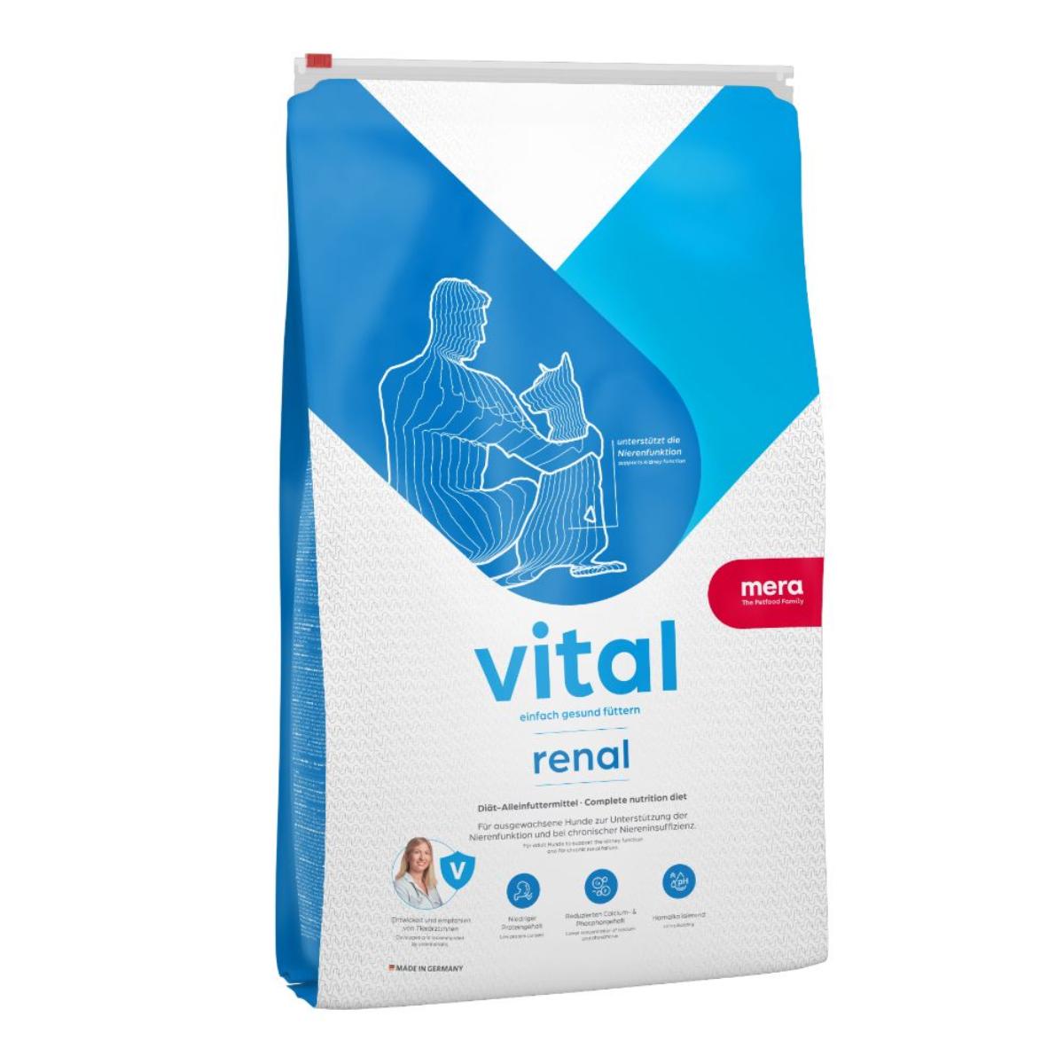 MERA Vital Renal, XS-XL, Pasăre, dietă veterinară, hrană uscată câini, sistem renal, 10kg - poza 1