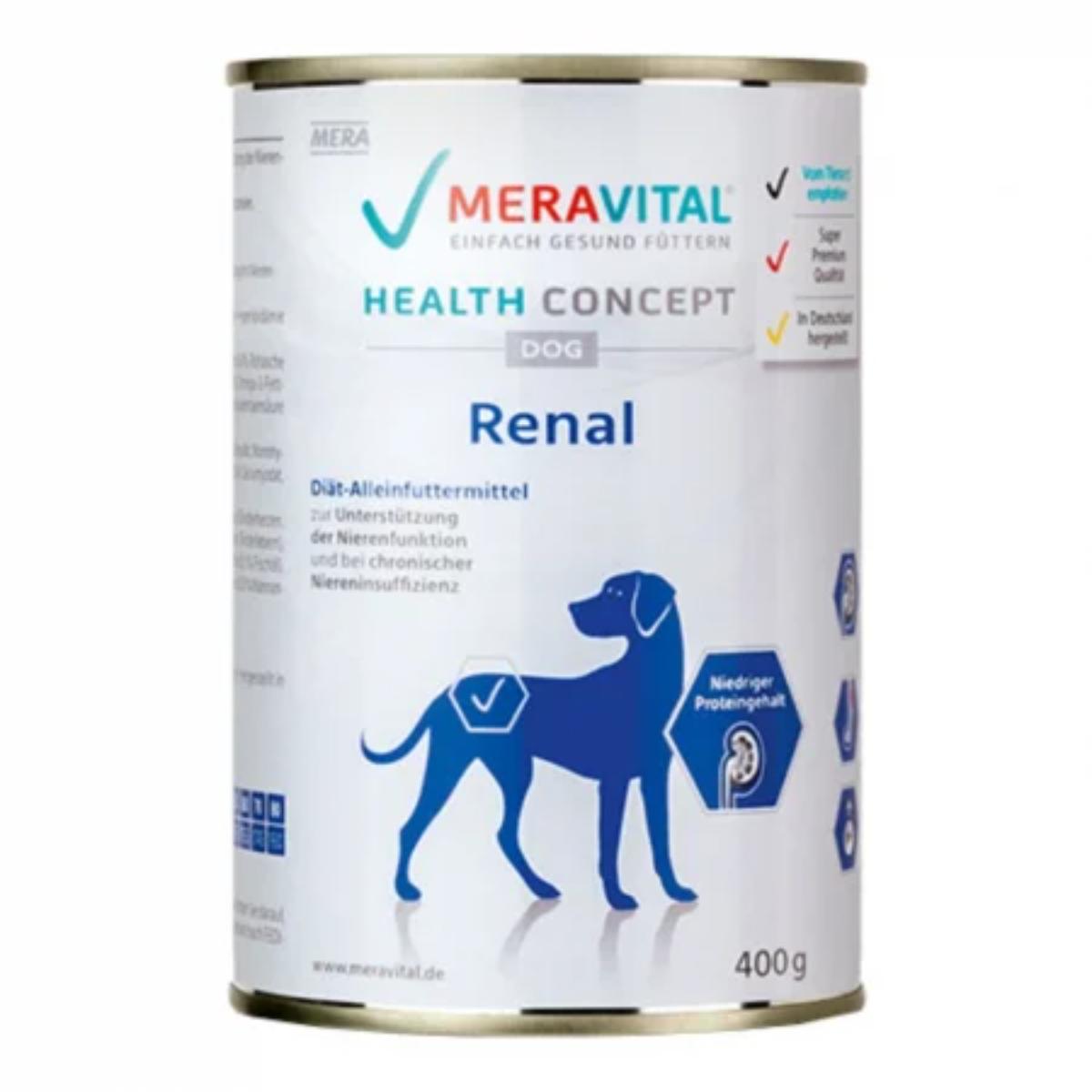 MERA Vital Renal, XS-XL, Vită și Pui, dietă veterinară, conservă hrană umedă fără cereale câini, sistem renal, (pate), 400g - poza 2