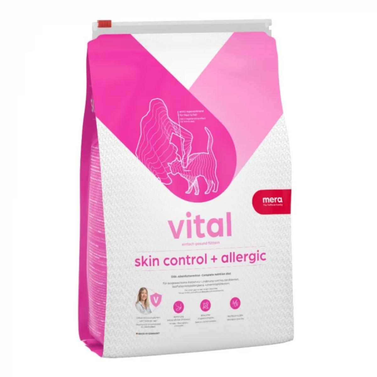 MERA Vital Skin Control, Rață, dietă veterinară, hrană uscată fără cereale pisici, piele & blană, alergii, 3kg - poza 2