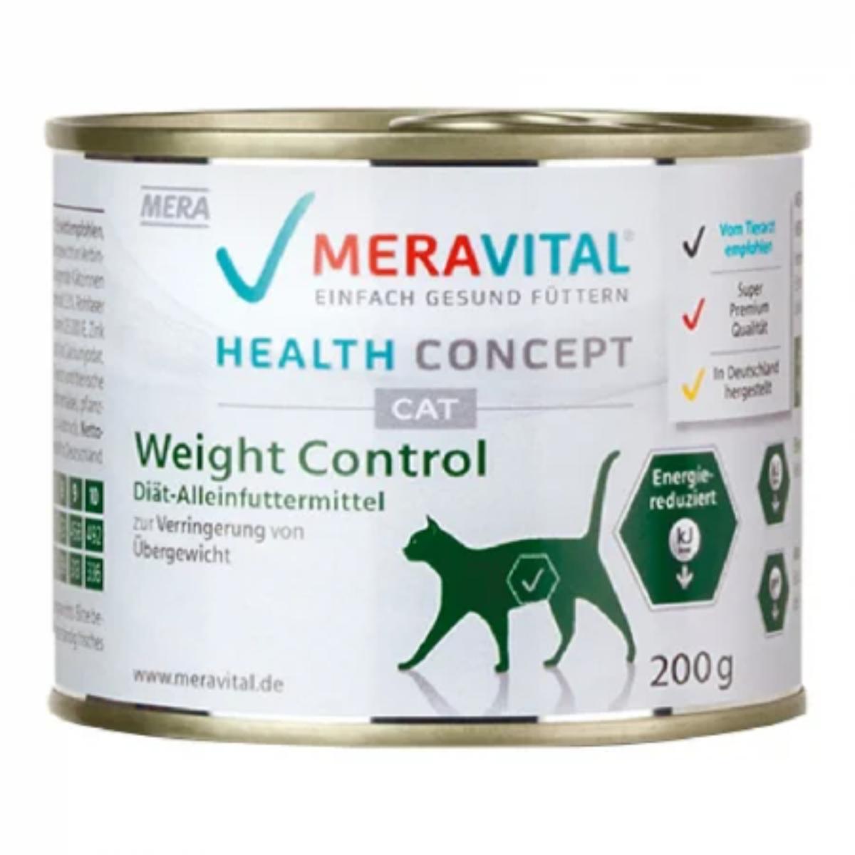 MERA Vital Weight Control, Pasăre, dietă veterinară, conservă hrană umedă fără cereale pisici, obezitate, (pate), 200g - poza 1