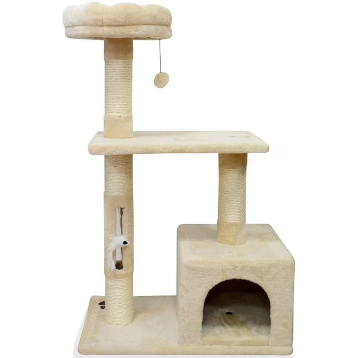 MIAU MIAU Home, ansamblu de joacă pisici, crem, 60x33.5x96cm - poza 1