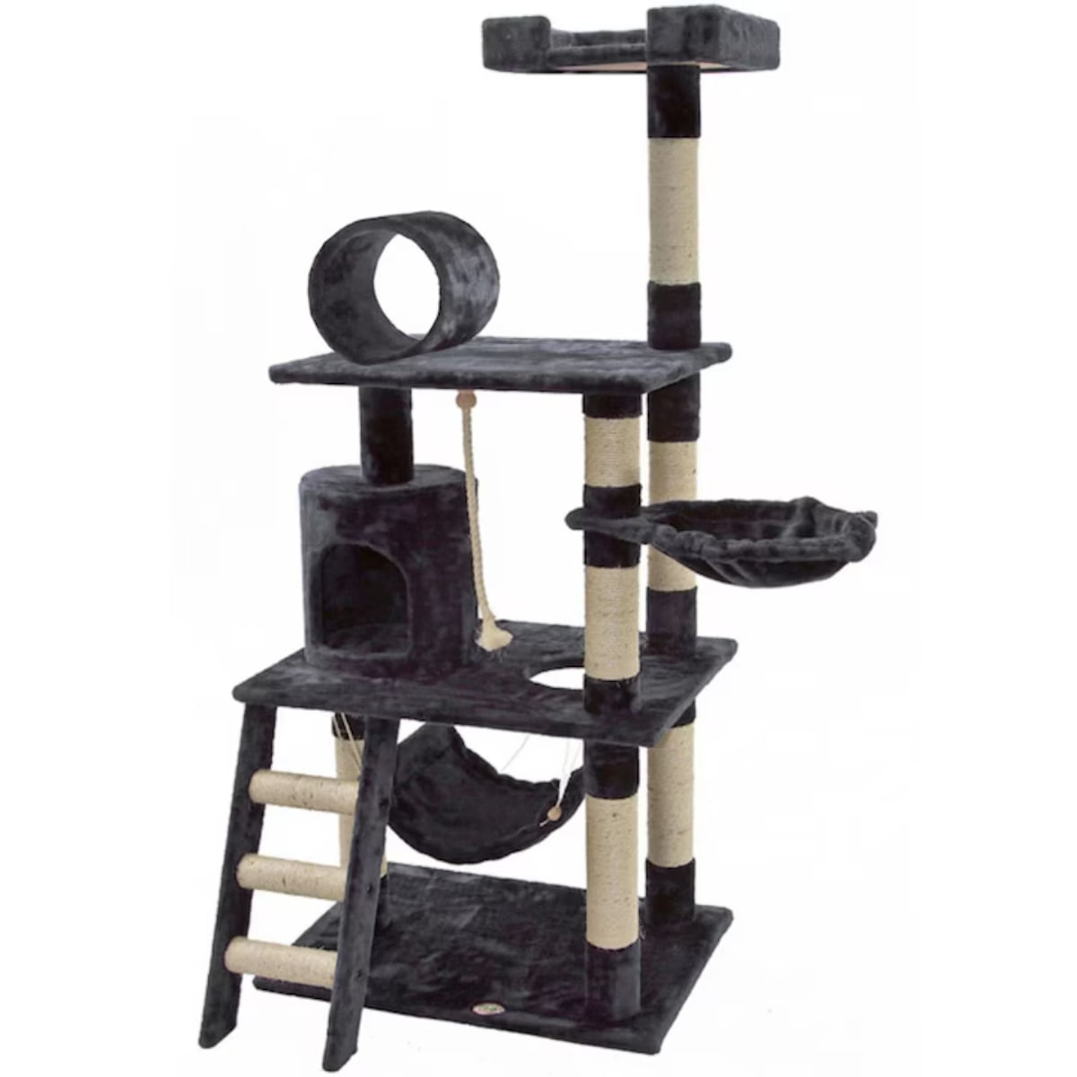 MIAU MIAU Regal, ansamblu de joacă pisici, negru, 73x49x155cm - poza 1