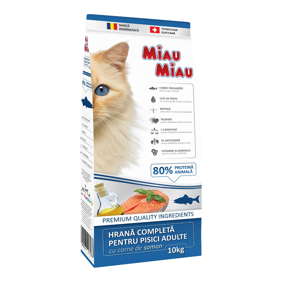 MIAU MIAU, Somon, hrană uscată pisici, 10kg - poza 2
