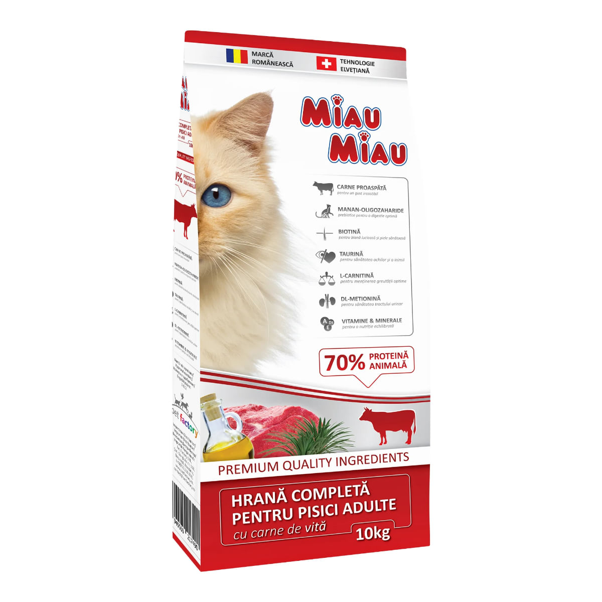 MIAU MIAU, Vită, hrană uscată pisici, 10kg - poza 1