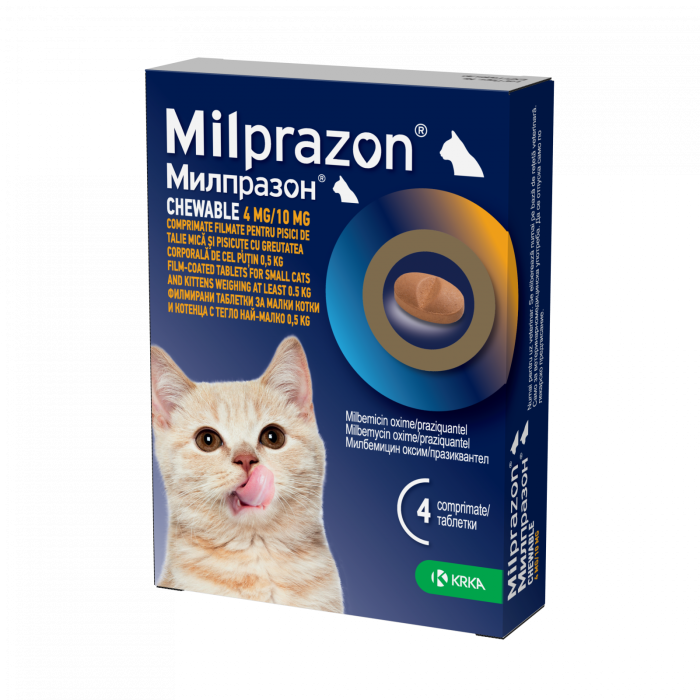 Milprazon chewable 4mg 10mg pisici 4 comprimate