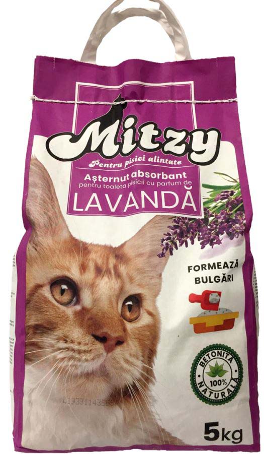 MITZY Nisip pentru pisici, cu aromă de lavandă 5,5 L, 5kg