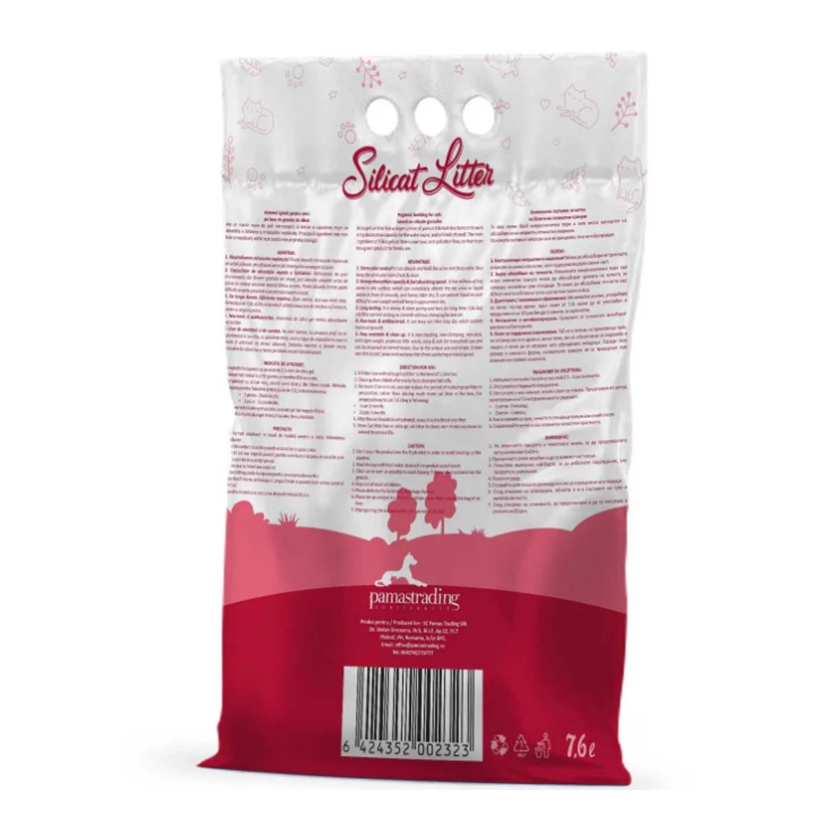 MON PETIT AMI, Floral, așternut igienic pisici, granule, silicat, neaglomerant, neutralizare mirosuri, 7.6l - poza 3