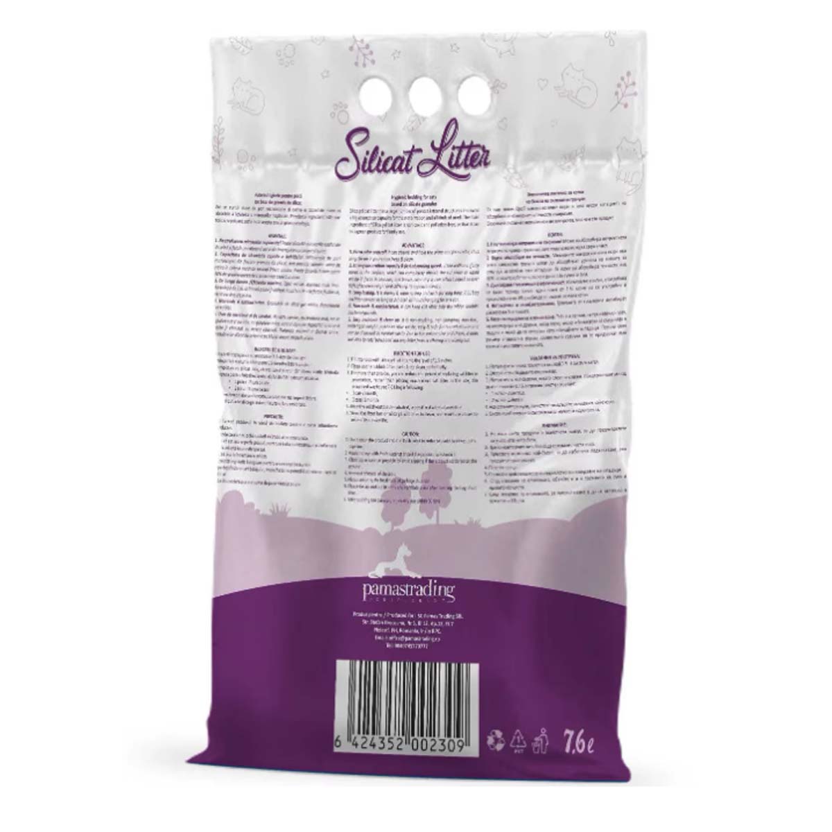 MON PETIT AMI, Lavanda, așternut igienic pisici, granule, silicat, neaglomerant, neutralizare mirosuri, 15l - poza 2
