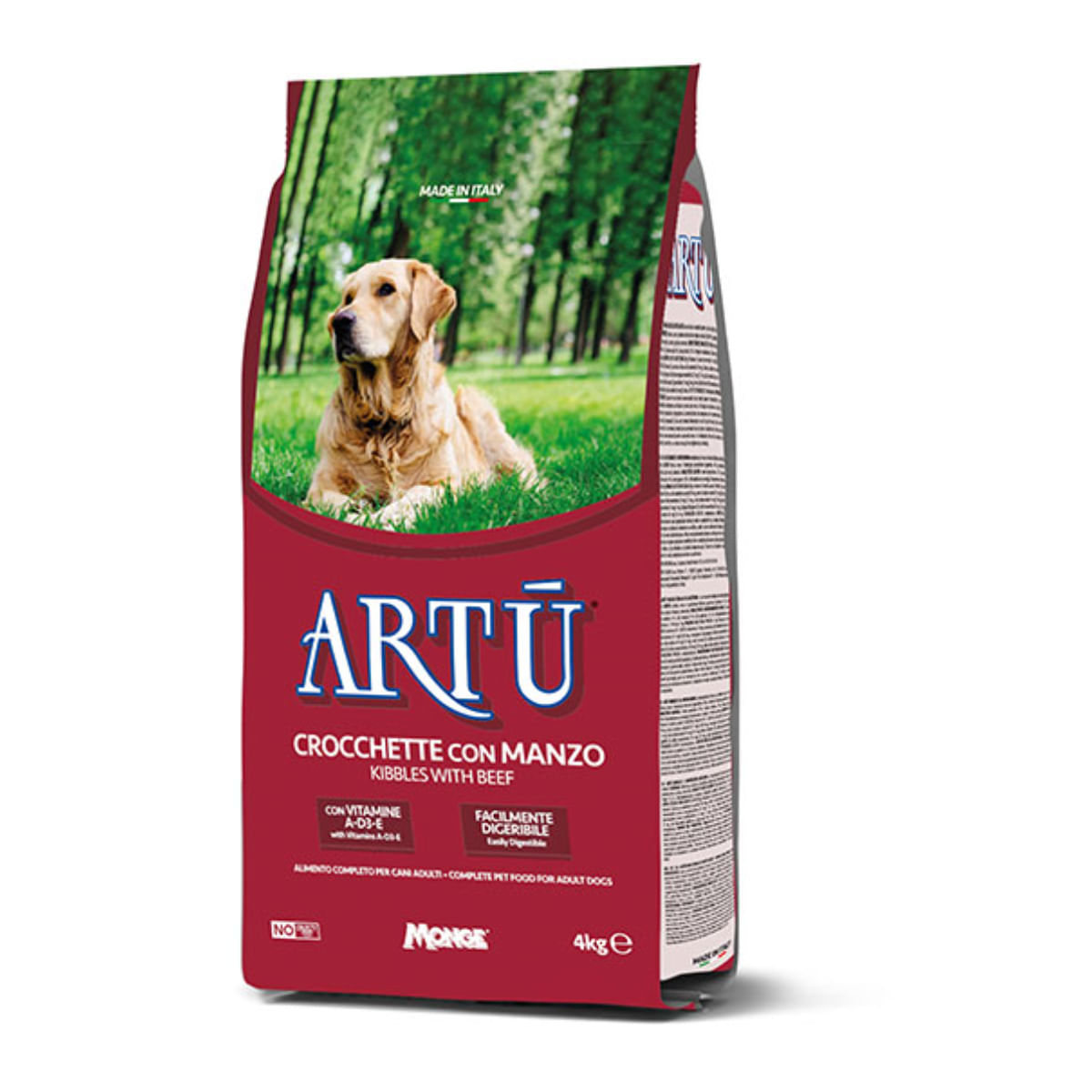 MONGE Artu, XS-XL, Vită, hrană uscată câini, 20kg - poza 1