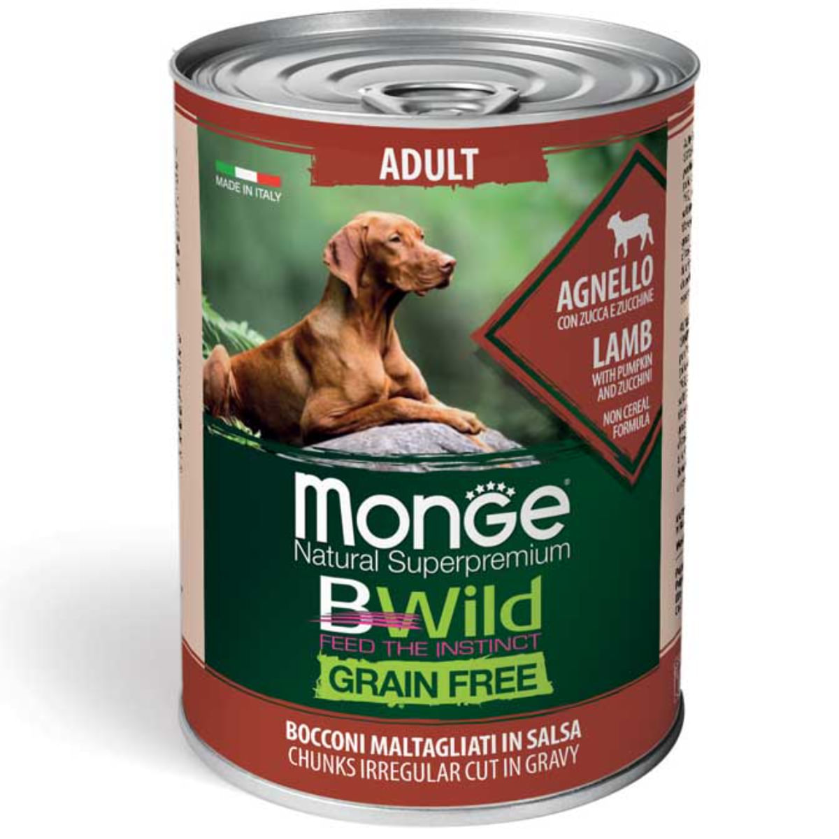 MONGE BWild, XS-XL, Miel și dovleac, conservă hrană umedă fără cereale câini, (în sos), 400g - poza 1