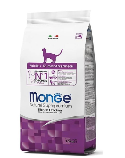 MONGE Cat Adult hrană uscată pentru pisici adulte, cu pui 400 g