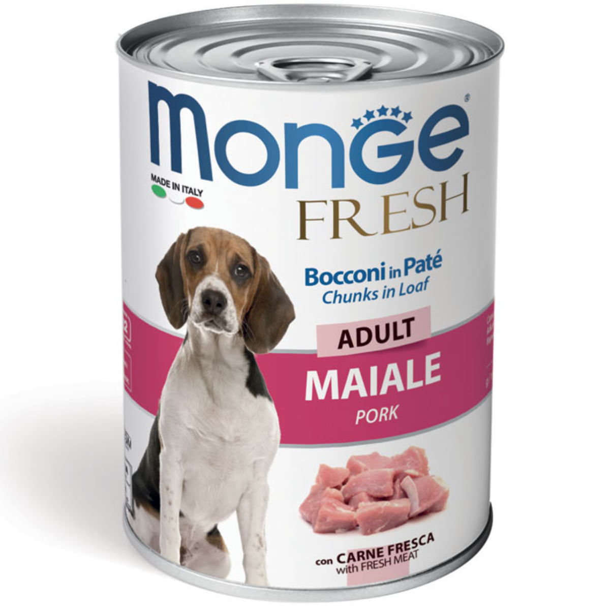 MONGE Fresh, XS-XL, Porc, conservă hrană umedă câini, (în suc propriu), 400g - poza 1