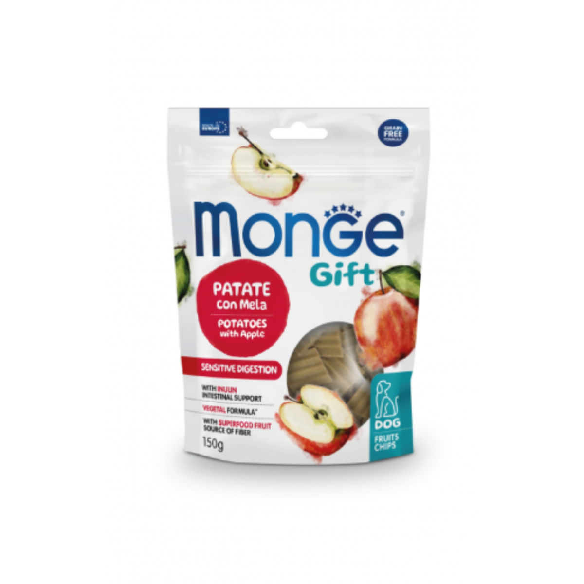 MONGE Gift Super M Sensitive Digestion, XS-XL, Cartofi și Banane, punguță recompense funcționale fără cereale câini, sistem digestiv, 150g - poza 1