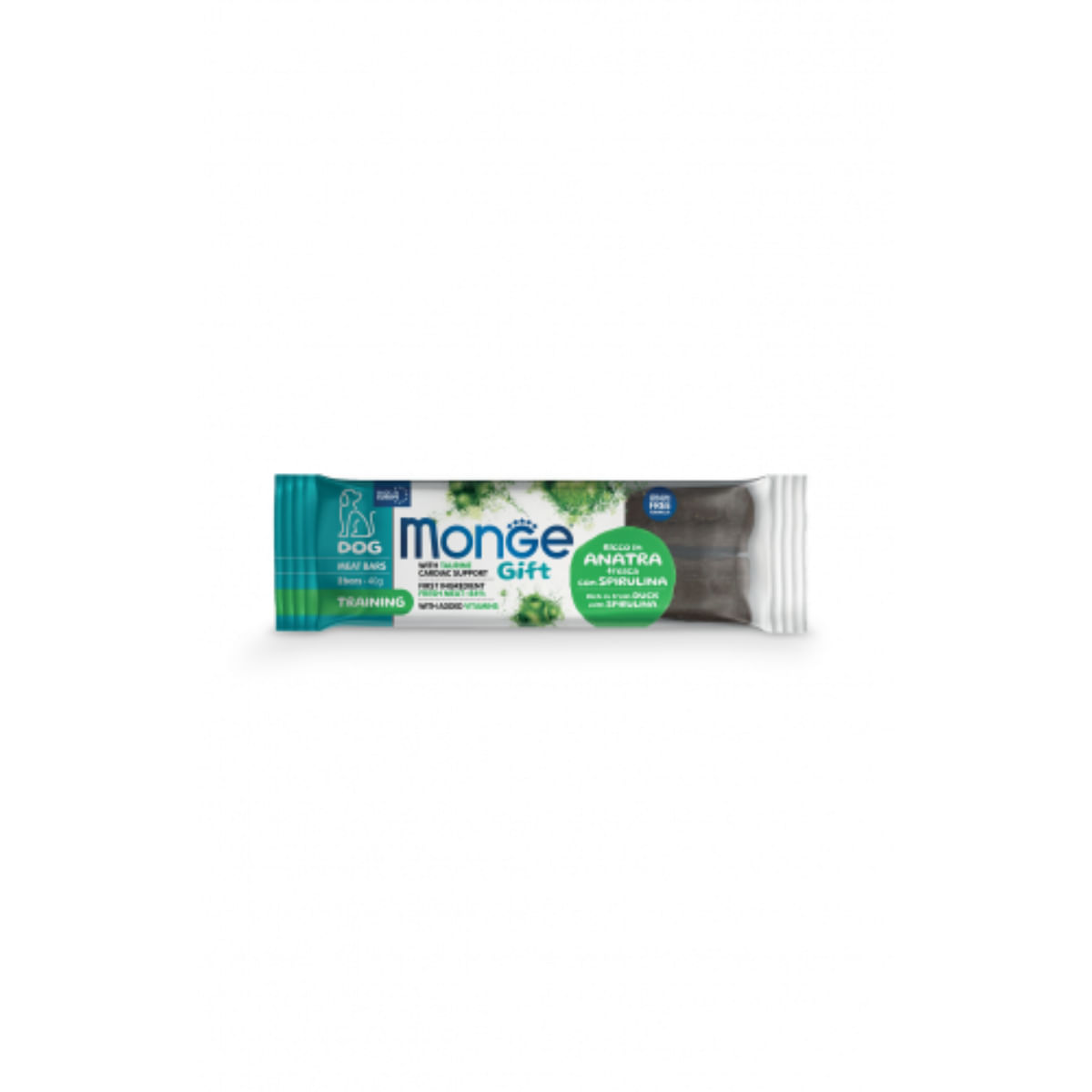 MONGE Gift Training Spirulina Meat Bars, XS-XL, Rață și Spirulină, punguță recompense funcționale fără cereale câini, 40g - poza 2
