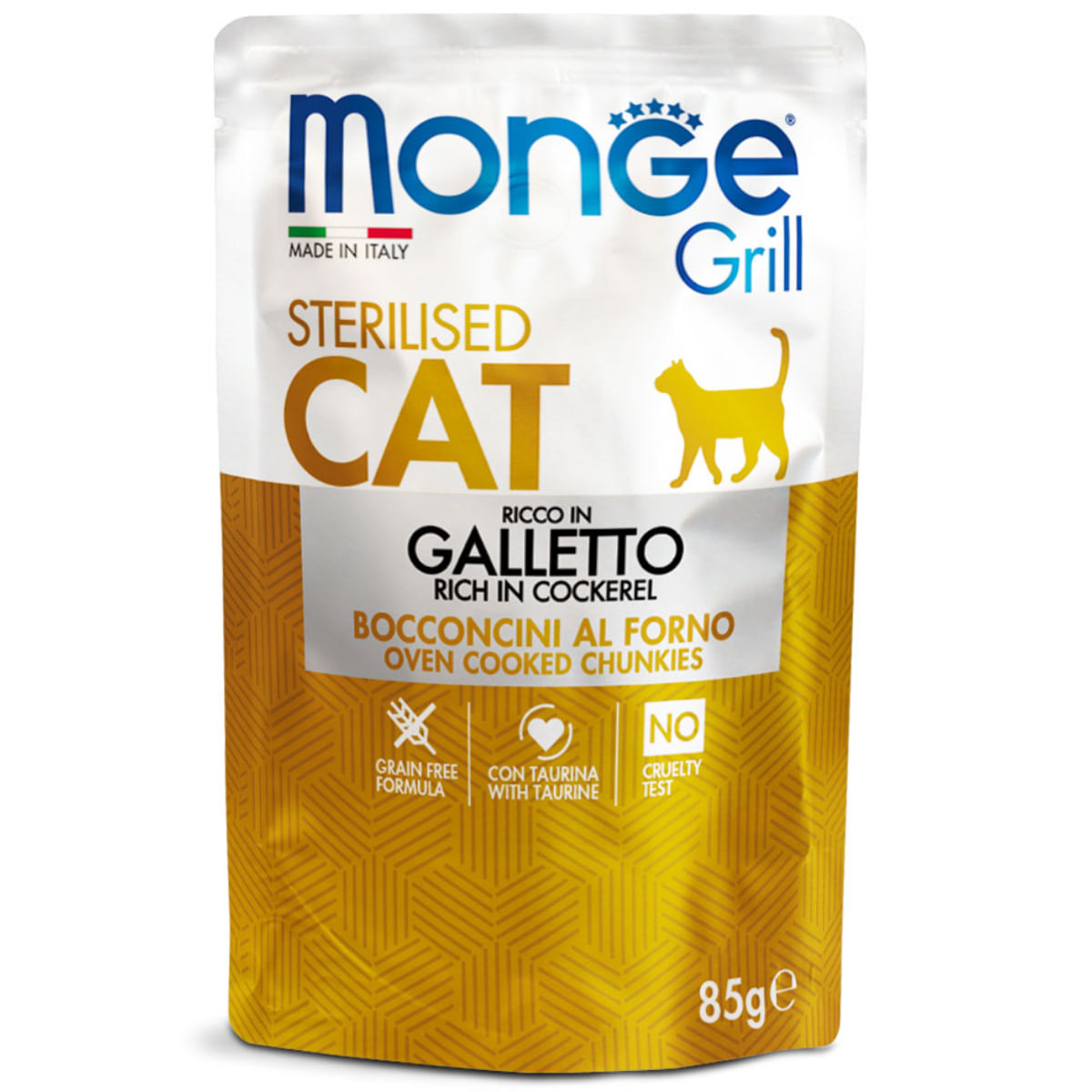 MONGE Grill Sterilised, Cocos, plic hrană umedă fără cereale pisici sterilizate, obezitate, (în aspic), bax, 85g x 28buc - poza 2